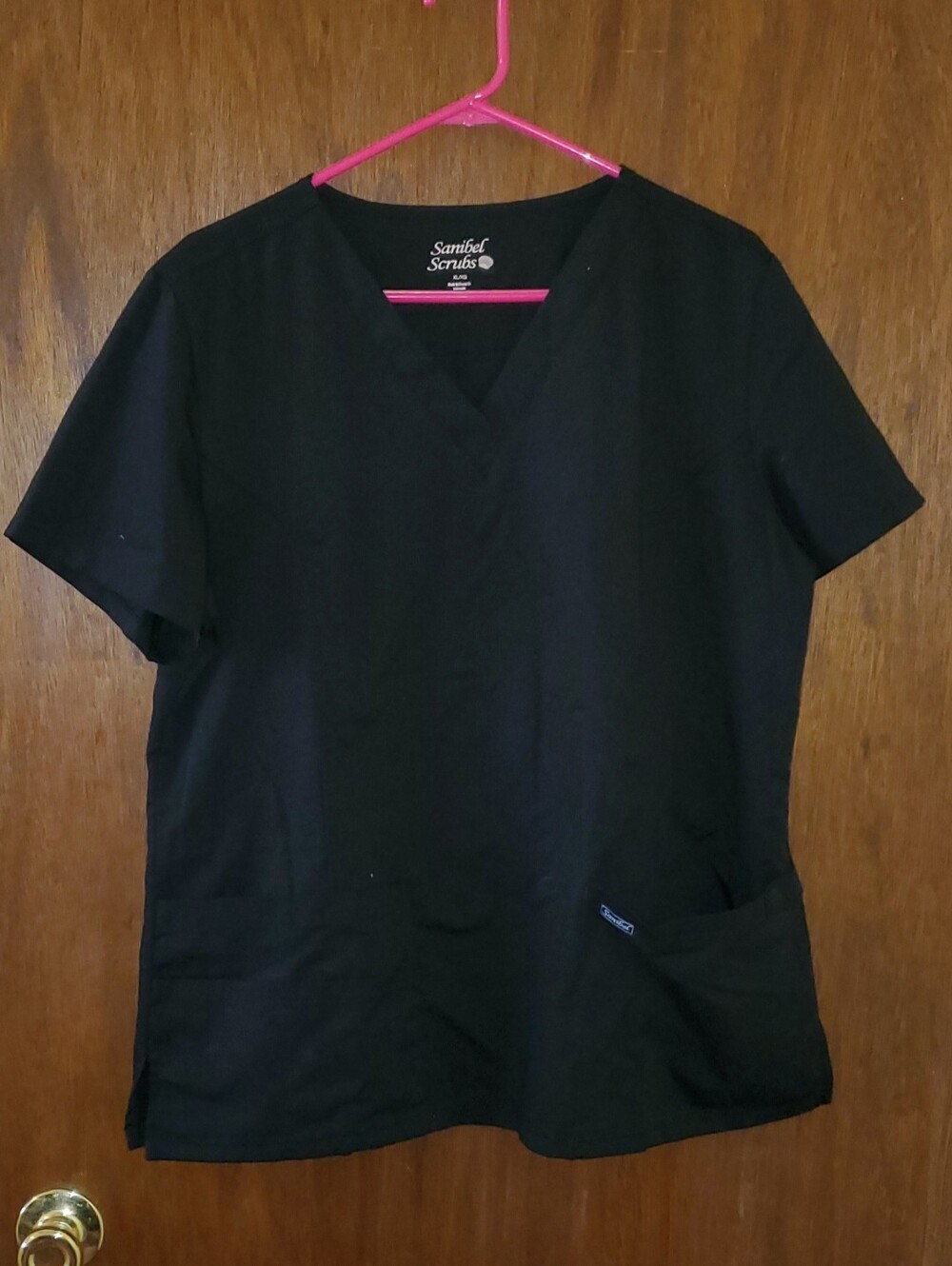 Sanibel Scrubs Black Scrub Top Sz Xl